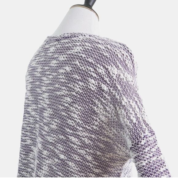Fabletics Size L Juliette Popcorn Pullover Sweater Purple Cream - Picture 7 of 10